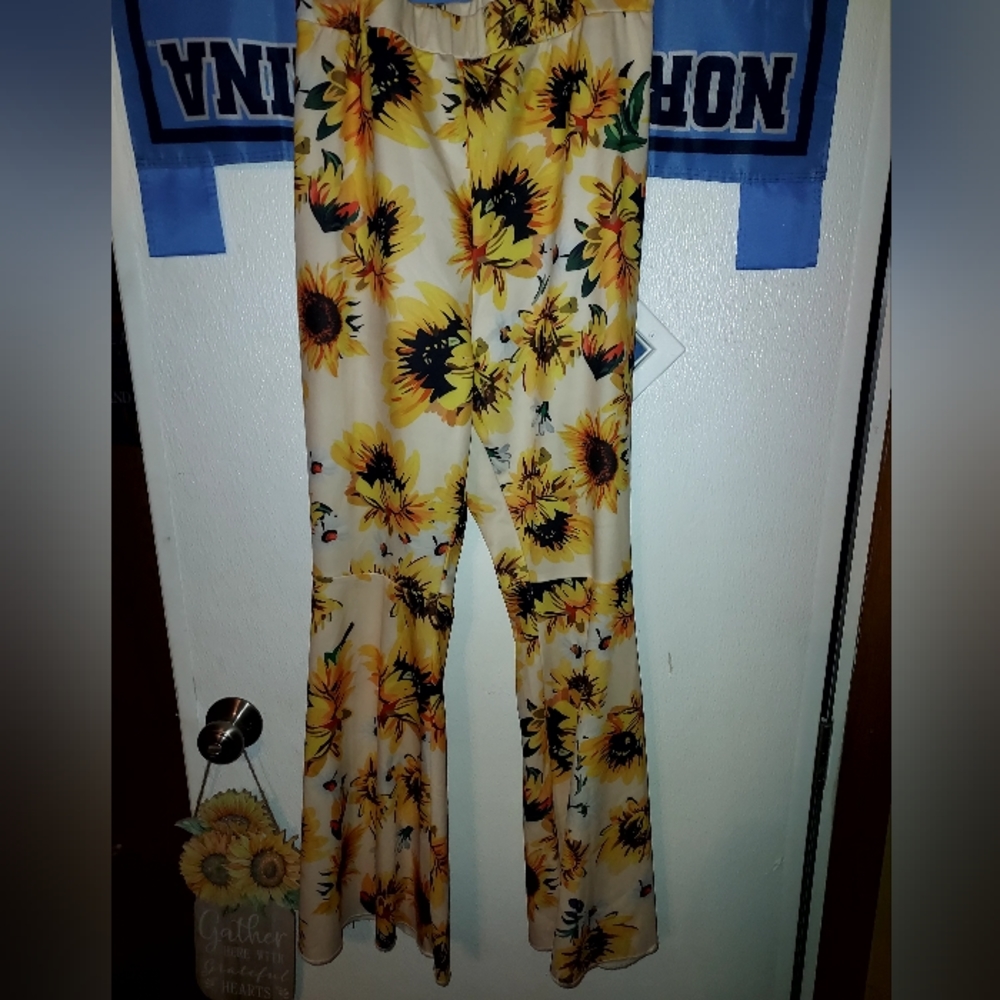 Sunflower Plus Flare Leg Pants